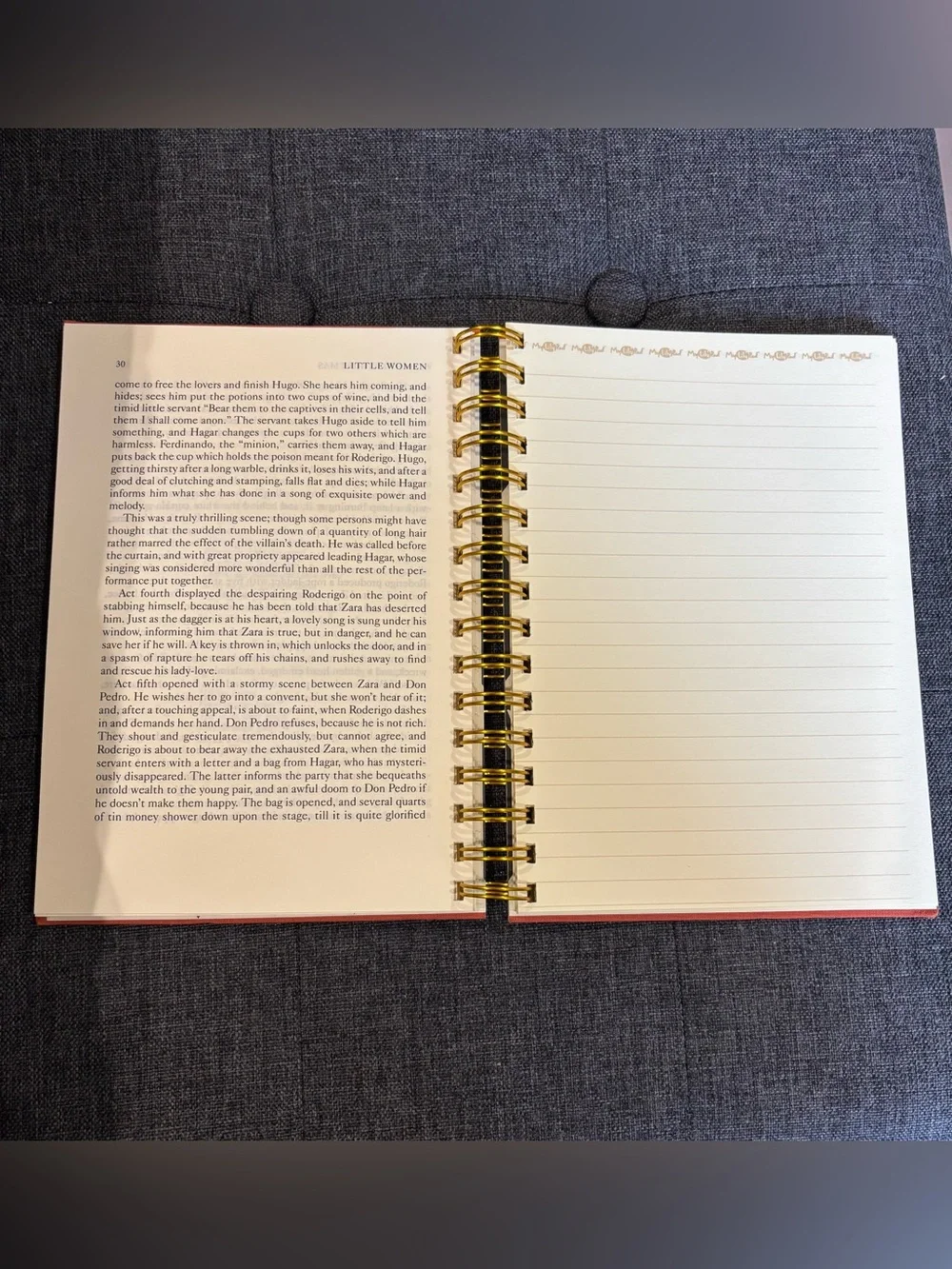 Book Journal | Little Women | Spiral-Bound | Vintage Book | Handmade | NWOT